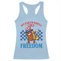 Funny My Farts Smell Like Freedom Racerback Tank Top July 4th Hot Dog Lover - Wonder Print Shop
