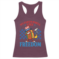 Funny My Farts Smell Like Freedom Racerback Tank Top July 4th Hot Dog Lover - Wonder Print Shop