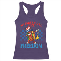 Funny My Farts Smell Like Freedom Racerback Tank Top July 4th Hot Dog Lover - Wonder Print Shop