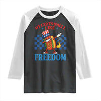 Funny My Farts Smell Like Freedom Raglan Shirt July 4th Hot Dog Lover - Wonder Print Shop