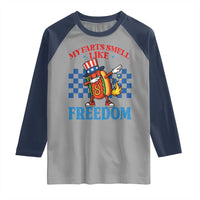 Funny My Farts Smell Like Freedom Raglan Shirt July 4th Hot Dog Lover - Wonder Print Shop