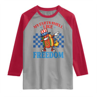 Funny My Farts Smell Like Freedom Raglan Shirt July 4th Hot Dog Lover - Wonder Print Shop