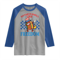 Funny My Farts Smell Like Freedom Raglan Shirt July 4th Hot Dog Lover - Wonder Print Shop