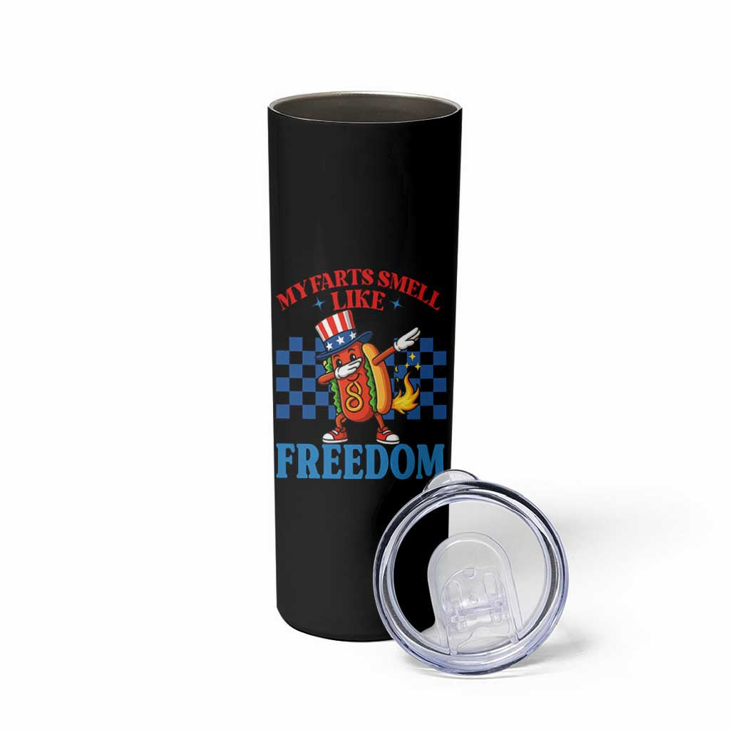 Funny My Farts Smell Like Freedom Skinny Tumbler July 4th Hot Dog Lover - Wonder Print Shop