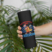 Funny My Farts Smell Like Freedom Skinny Tumbler July 4th Hot Dog Lover - Wonder Print Shop