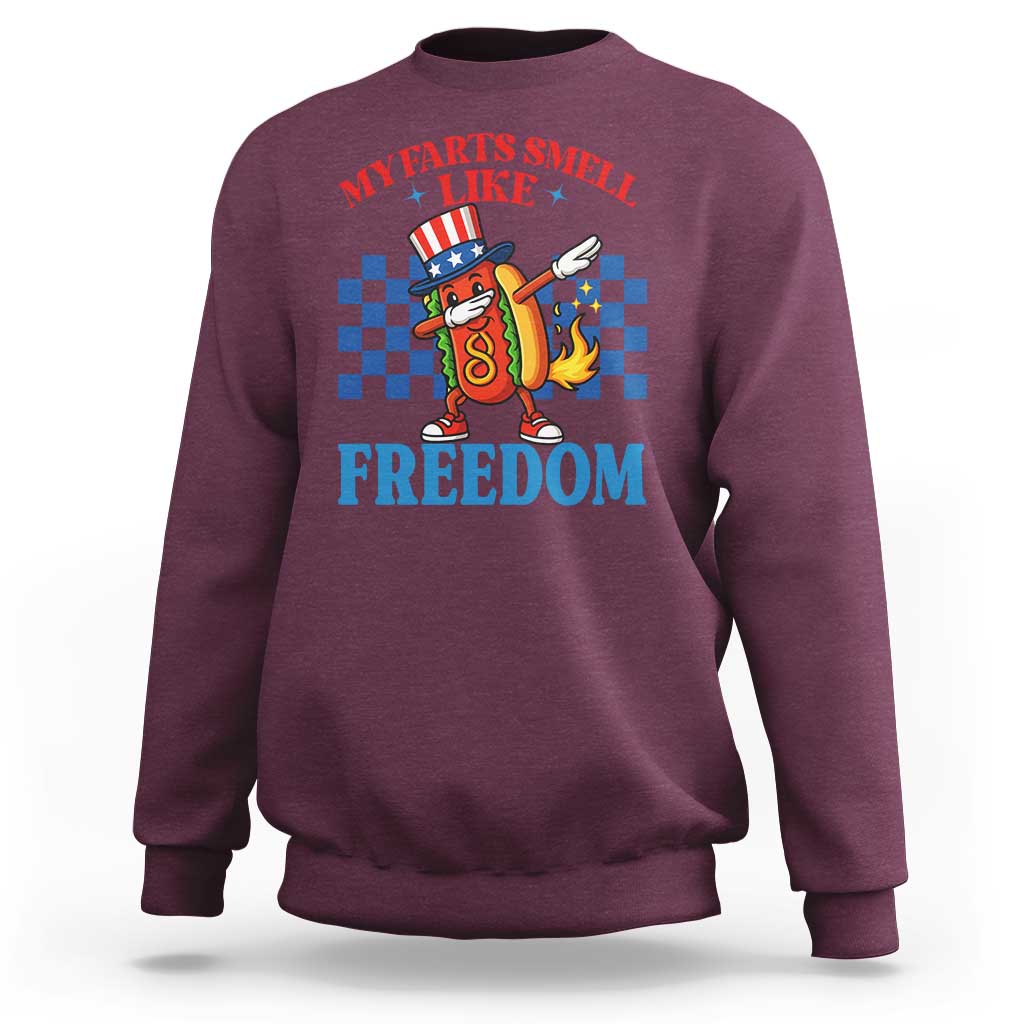 Funny My Farts Smell Like Freedom Sweatshirt July 4th Hot Dog Lover - Wonder Print Shop