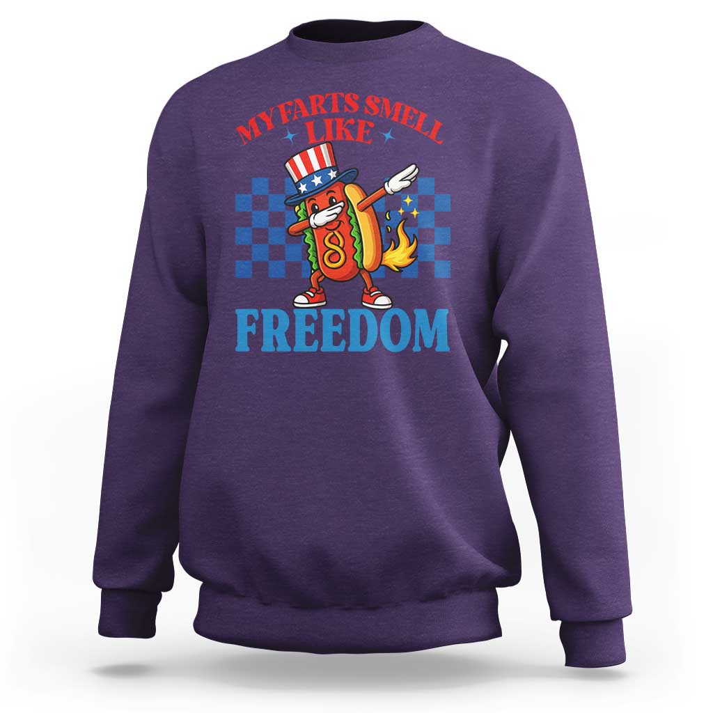 Funny My Farts Smell Like Freedom Sweatshirt July 4th Hot Dog Lover - Wonder Print Shop