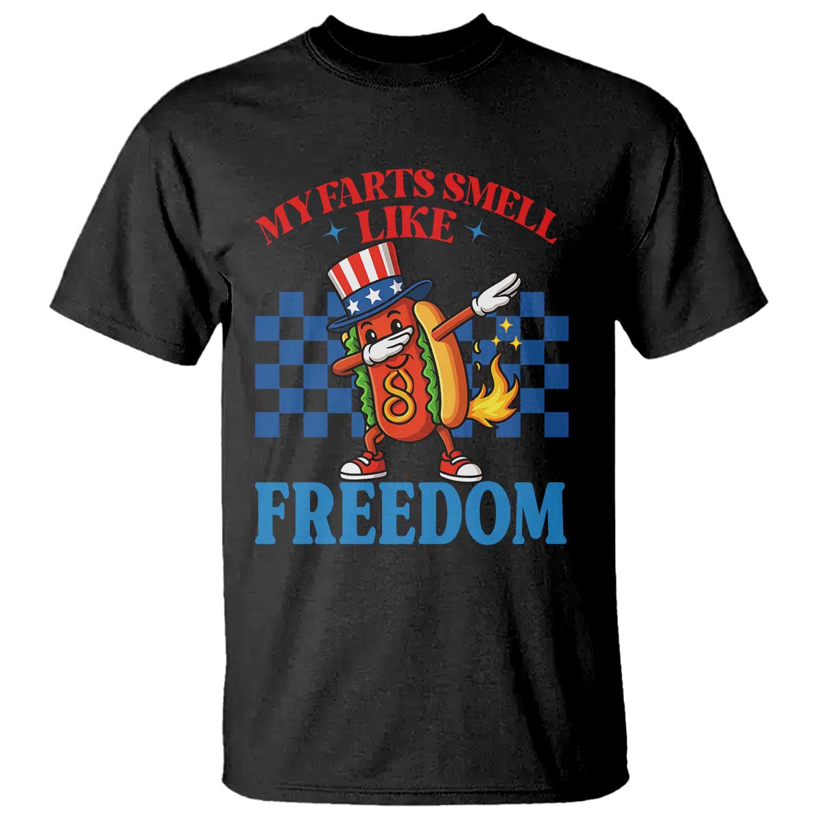 Funny My Farts Smell Like Freedom T Shirt July 4th Hot Dog Lover - Wonder Print Shop