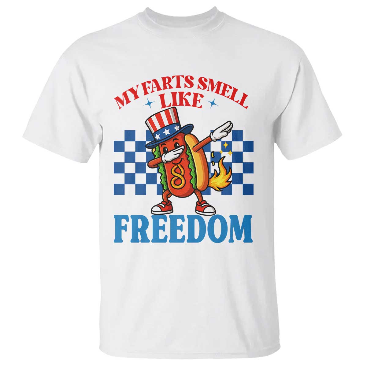 Funny My Farts Smell Like Freedom T Shirt July 4th Hot Dog Lover - Wonder Print Shop