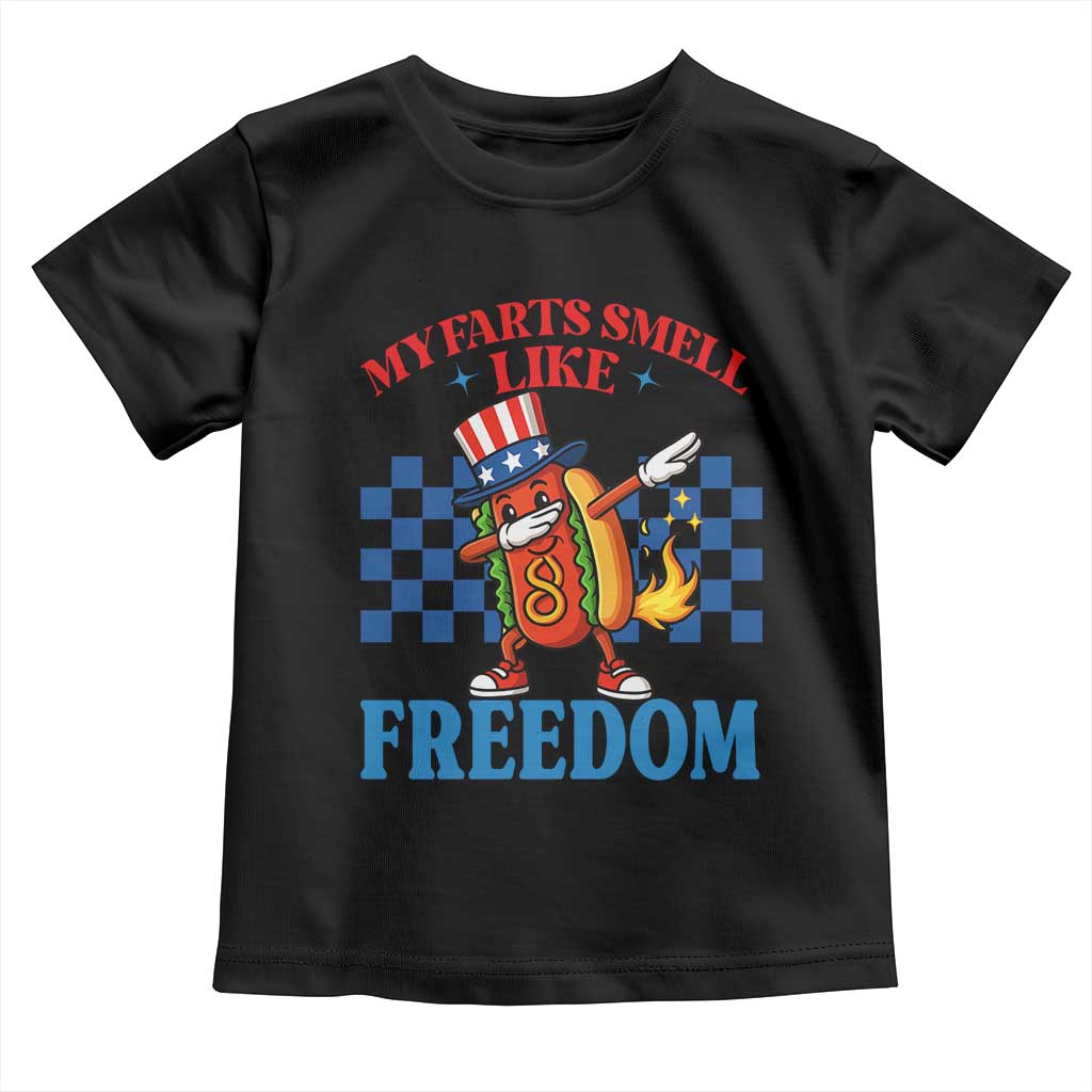 Funny My Farts Smell Like Freedom Toddler T Shirt July 4th Hot Dog Lover - Wonder Print Shop