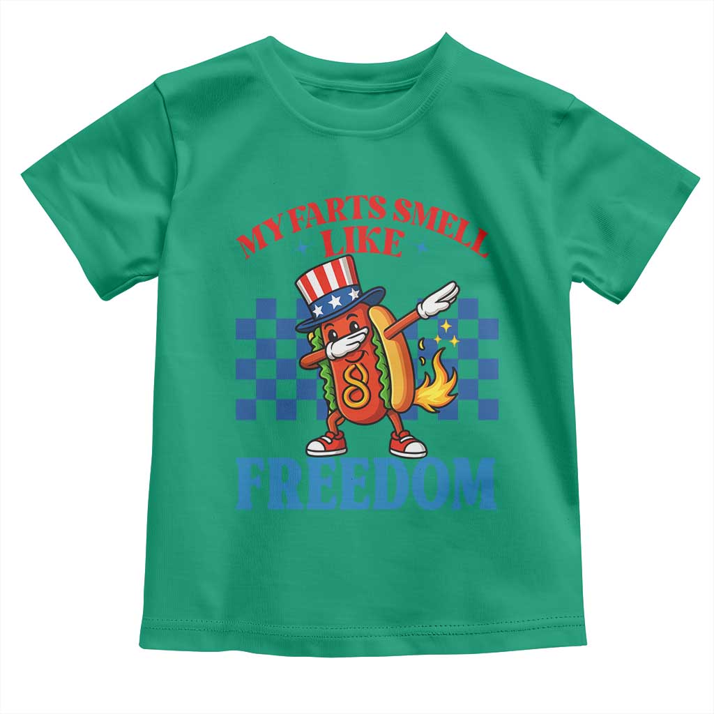 Funny My Farts Smell Like Freedom Toddler T Shirt July 4th Hot Dog Lover - Wonder Print Shop