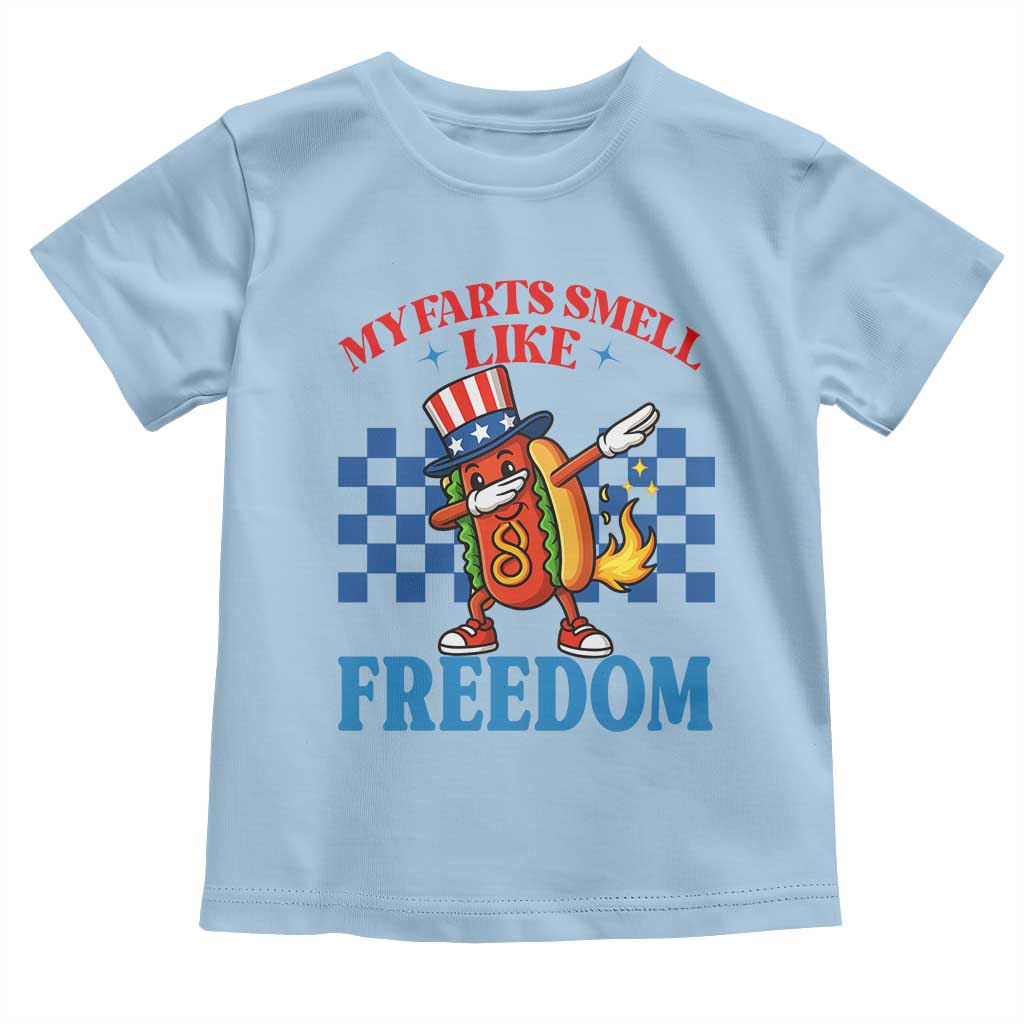 Funny My Farts Smell Like Freedom Toddler T Shirt July 4th Hot Dog Lover - Wonder Print Shop