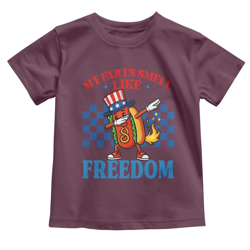 Funny My Farts Smell Like Freedom Toddler T Shirt July 4th Hot Dog Lover - Wonder Print Shop