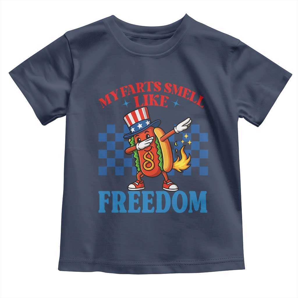 Funny My Farts Smell Like Freedom Toddler T Shirt July 4th Hot Dog Lover - Wonder Print Shop