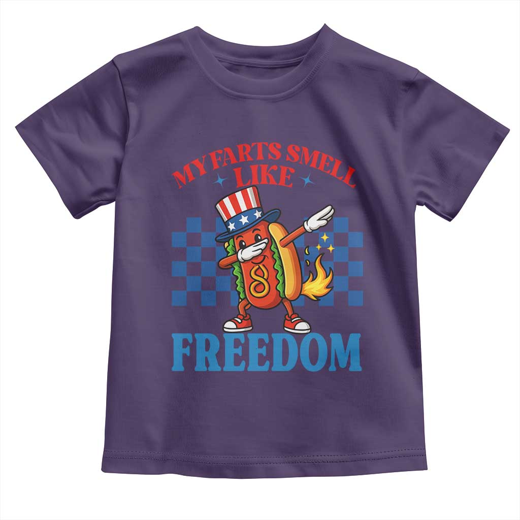 Funny My Farts Smell Like Freedom Toddler T Shirt July 4th Hot Dog Lover - Wonder Print Shop