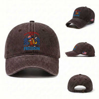 Funny My Farts Smell Like Freedom Washed Cotton Baseball Cap July 4th Hot Dog Lover