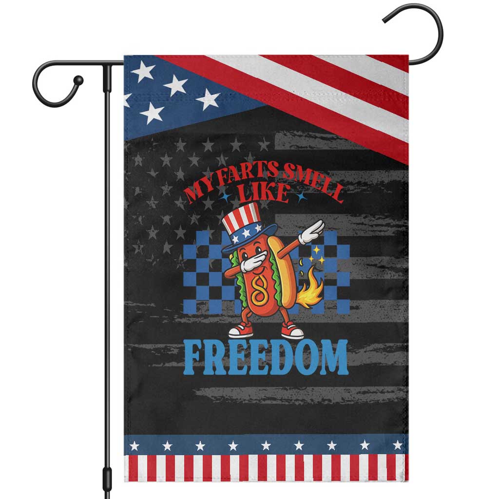 Funny My Farts Smell Like Freedom Garden Flag July 4th Hot Dog Lover