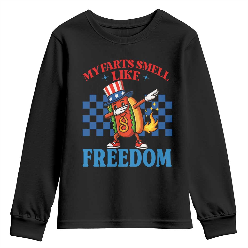 Funny My Farts Smell Like Freedom Youth Sweatshirt July 4th Hot Dog Lover - Wonder Print Shop
