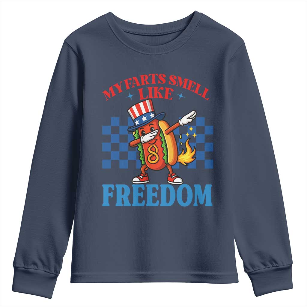 Funny My Farts Smell Like Freedom Youth Sweatshirt July 4th Hot Dog Lover - Wonder Print Shop