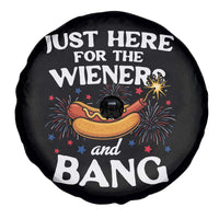 Funny Just Here For The Wieners And Bang Spare Tire Cover 4th Of July Hot Dog Lover Fireworks - Wonder Print Shop