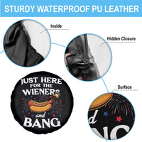 Funny Just Here For The Wieners And Bang Spare Tire Cover 4th Of July Hot Dog Lover Fireworks - Wonder Print Shop