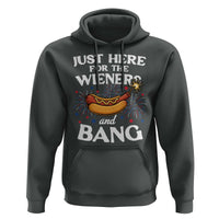 Funny Just Here For The Wieners And Bang Hoodie 4th Of July Hot Dog Lover Fireworks - Wonder Print Shop