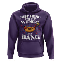 Funny Just Here For The Wieners And Bang Hoodie 4th Of July Hot Dog Lover Fireworks - Wonder Print Shop
