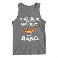 Funny Just Here For The Wieners And Bang Tank Top 4th Of July Hot Dog Lover Fireworks - Wonder Print Shop