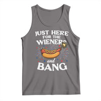 Funny Just Here For The Wieners And Bang Tank Top 4th Of July Hot Dog Lover Fireworks - Wonder Print Shop