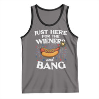 Funny Just Here For The Wieners And Bang Tank Top 4th Of July Hot Dog Lover Fireworks - Wonder Print Shop