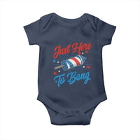 Funny Fireworks Just Here To Bang Baby Onesie American Flag Firecracker Rocket - Wonder Print Shop