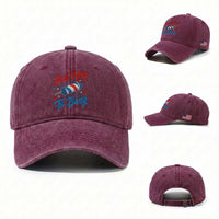 Funny Fireworks Just Here To Bang Washed Cotton Baseball Cap American Flag Firecracker Rocket