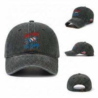 Funny Fireworks Just Here To Bang Washed Cotton Baseball Cap American Flag Firecracker Rocket