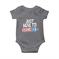 Funny Fireworks Just Here To Bang Baby Onesie American Flag Firecracker - Wonder Print Shop