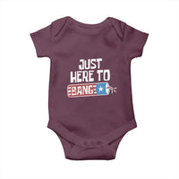 Funny Fireworks Just Here To Bang Baby Onesie American Flag Firecracker - Wonder Print Shop