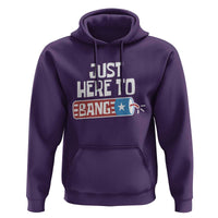 Funny Fireworks Just Here To Bang Hoodie American Flag Firecracker - Wonder Print Shop