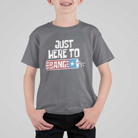 Funny Fireworks Just Here To Bang T Shirt For Kid American Flag Firecracker - Wonder Print Shop