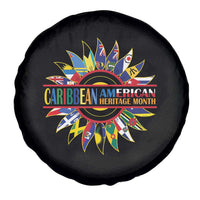 Funny Caribbean American Heritage Month Spare Tire Cover Flower