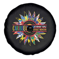 Funny Caribbean American Heritage Month Spare Tire Cover Flower
