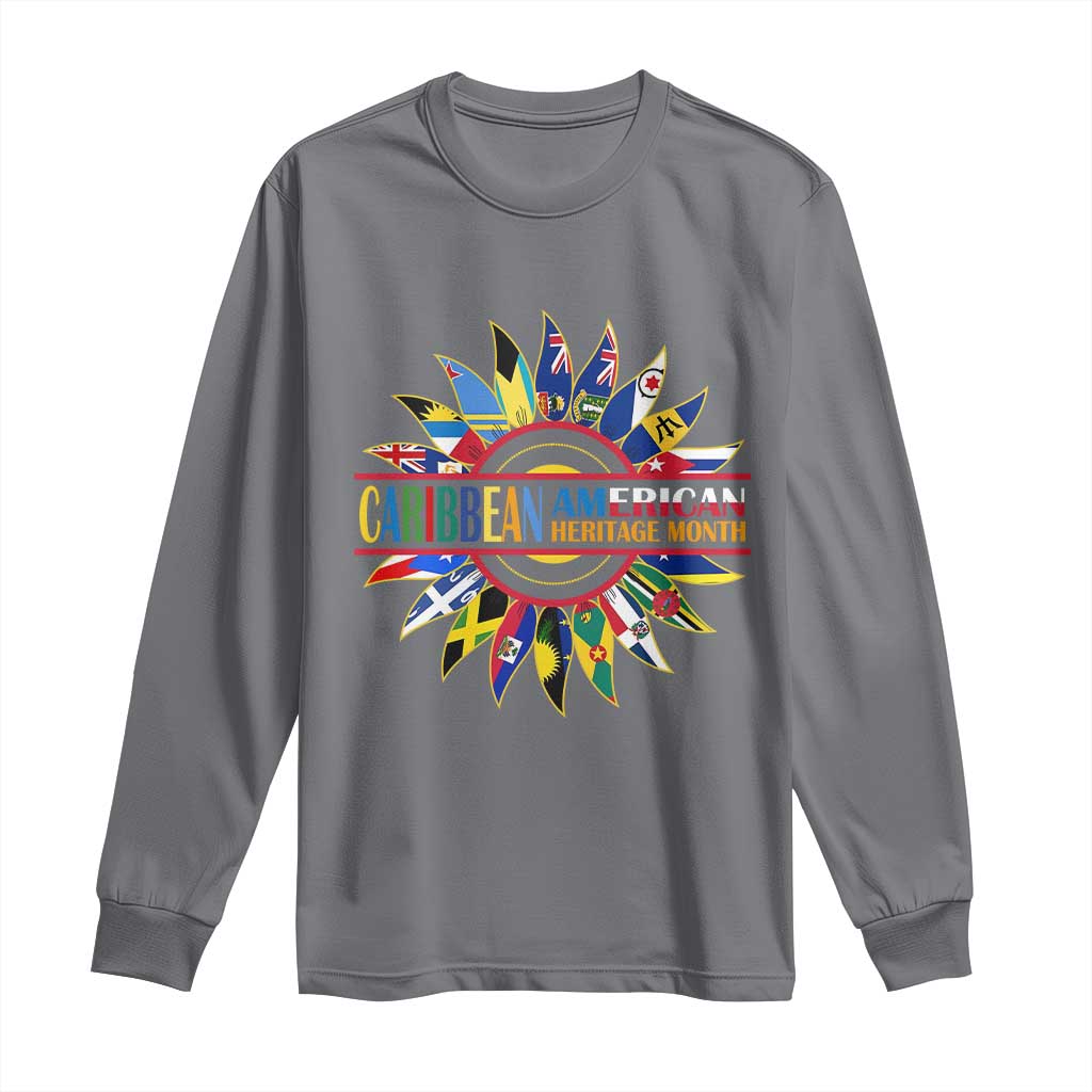 Funny Caribbean American Heritage Month Long Sleeve Shirt Flower