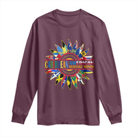 Funny Caribbean American Heritage Month Long Sleeve Shirt Flower