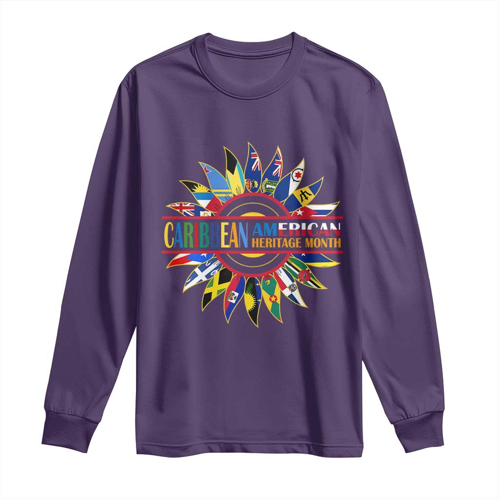 Funny Caribbean American Heritage Month Long Sleeve Shirt Flower