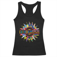 Funny Caribbean American Heritage Month Racerback Tank Top Flower