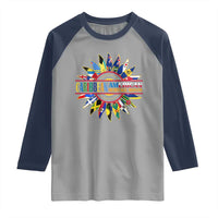 Funny Caribbean American Heritage Month Raglan Shirt Flower
