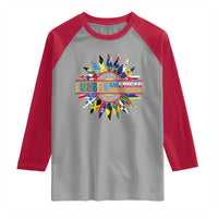 Funny Caribbean American Heritage Month Raglan Shirt Flower