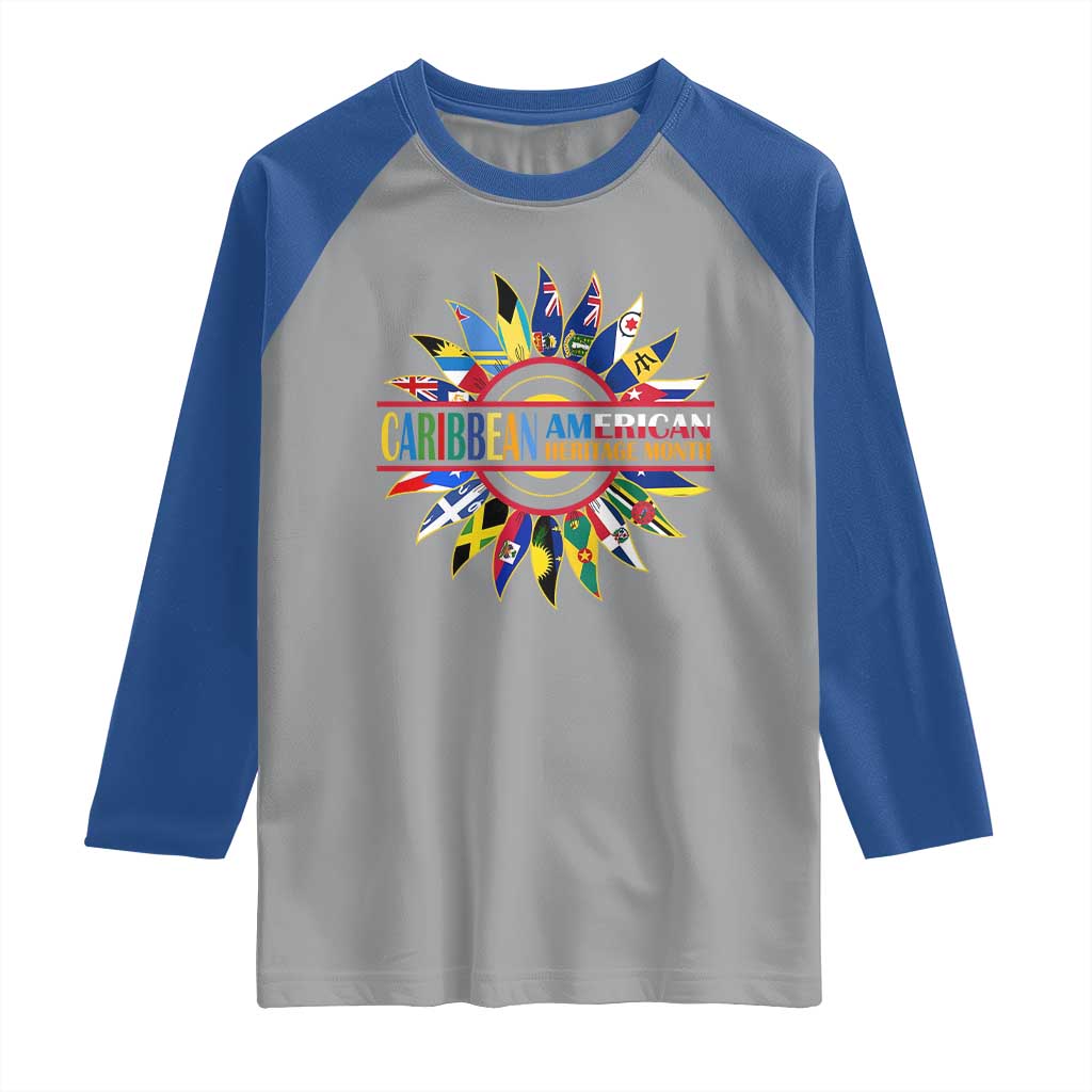 Funny Caribbean American Heritage Month Raglan Shirt Flower