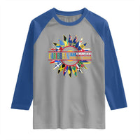 Funny Caribbean American Heritage Month Raglan Shirt Flower