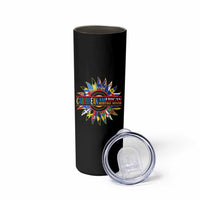 Funny Caribbean American Heritage Month Skinny Tumbler Flower