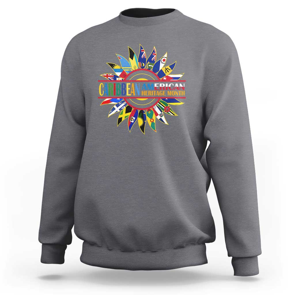 Funny Caribbean American Heritage Month Sweatshirt Flower