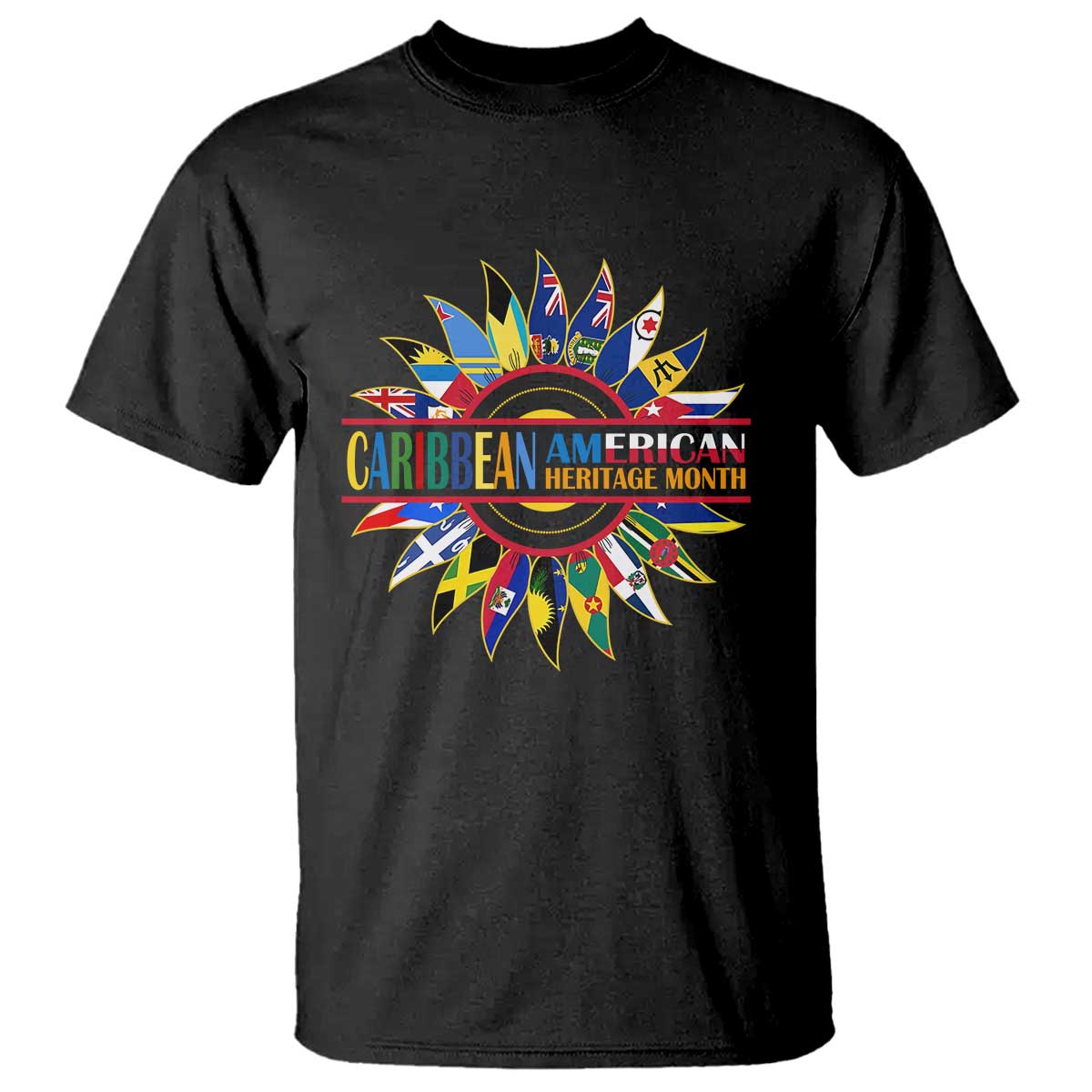 Funny Caribbean American Heritage Month T Shirt Flower